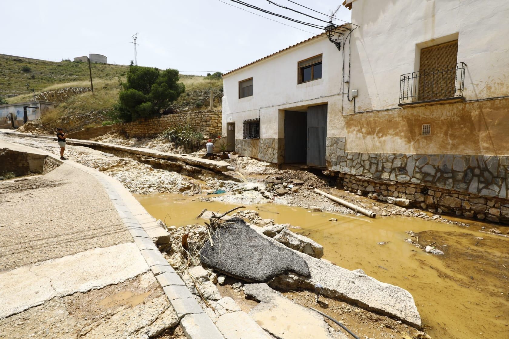 En imágenes | Así han quedado Azuara, Herrera y Villar tras la tormenta de este viernes