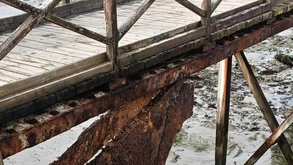 Estado actual de la pasarela del Castillo de Santa Cruz