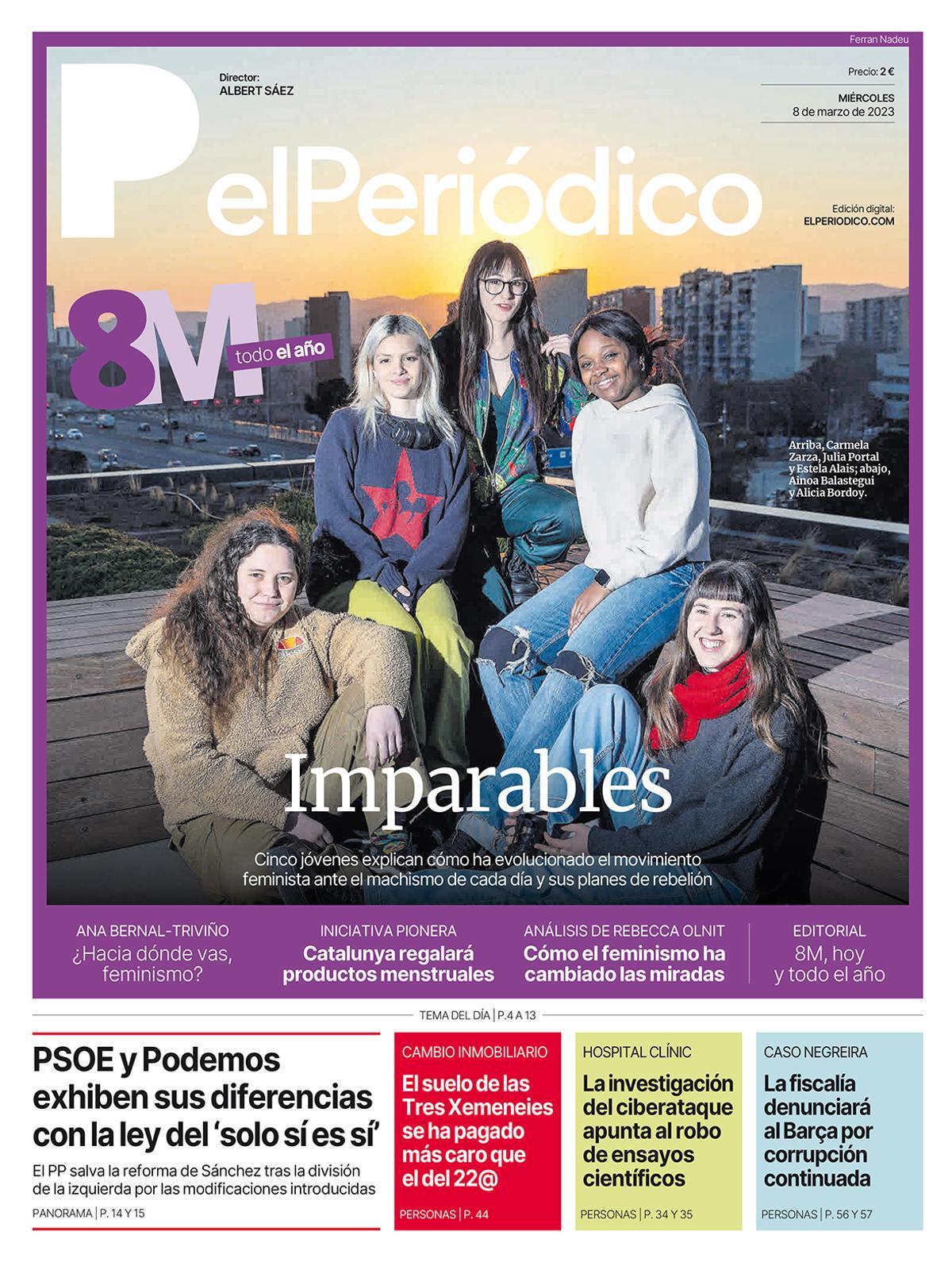 La portada d’EL PERIÓDICO del 8 de març del 2023