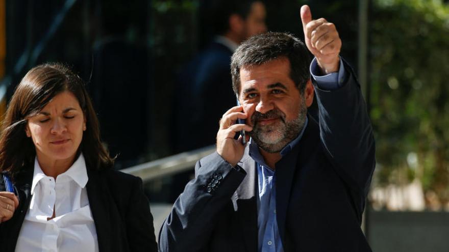 Jordi Sànchez a su salida de los juzgados.