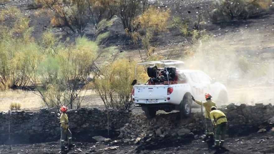 El Infoex lucha contra las llamas con helicópteros