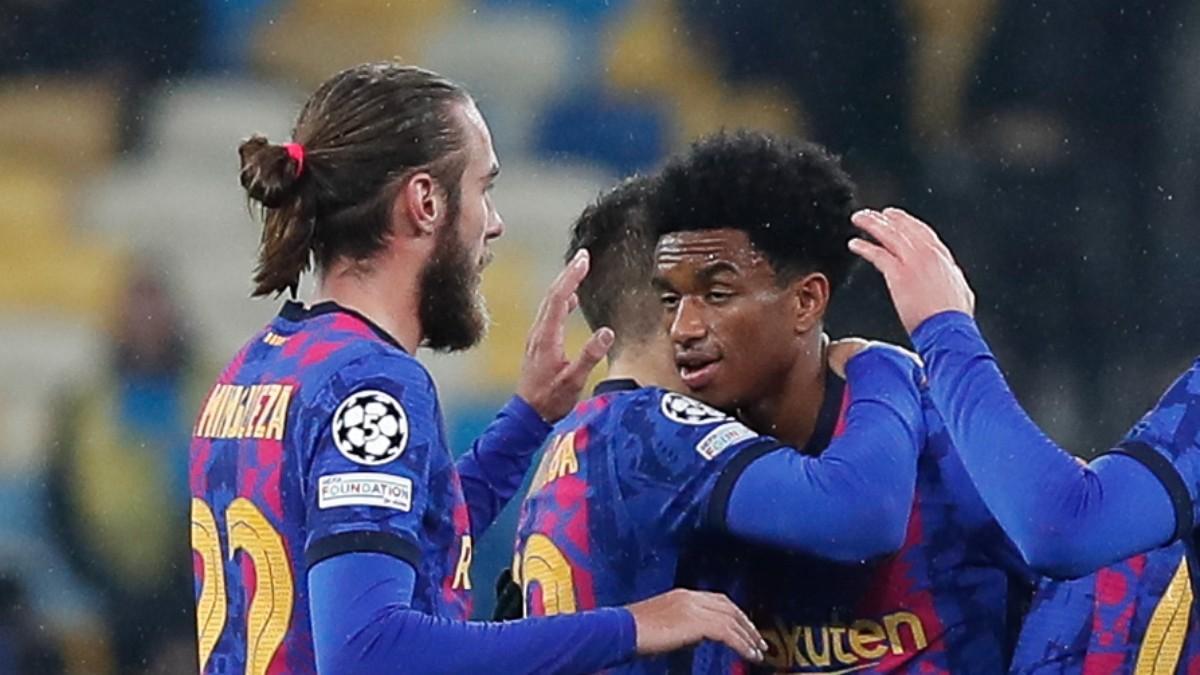 Mingueza y Balde celebran la victoria del Barça en Kiev