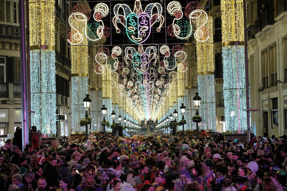 La calle Larios, abarrotada