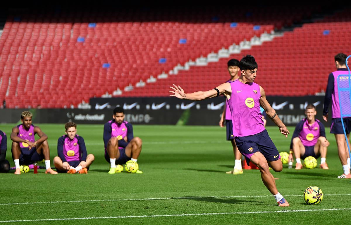 Primer entreno del Barça en el renovado Camp Nou