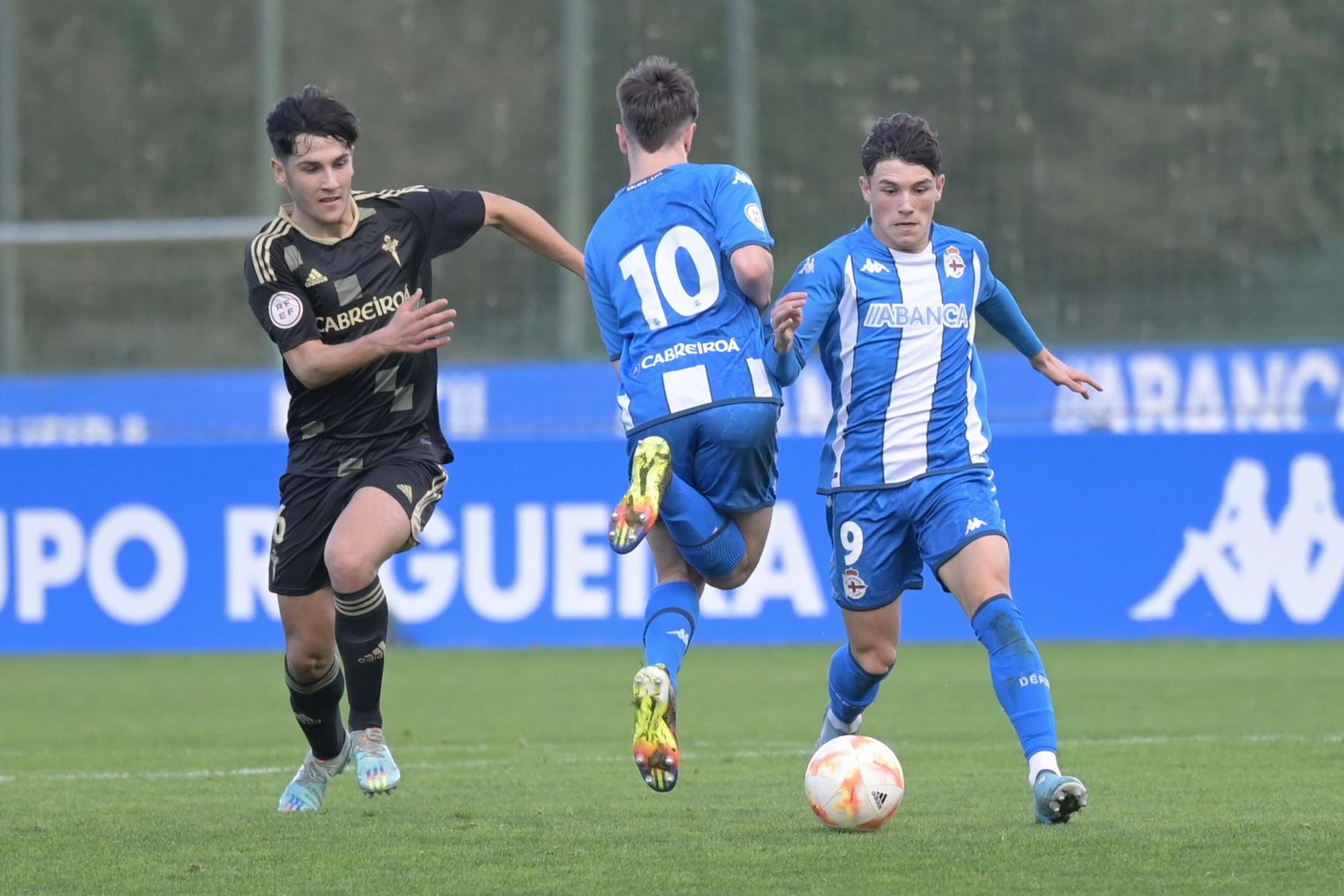 2-1 | El Dépor se lleva el derbi de juveniles en Abegondo y sigue adelante en la Copa