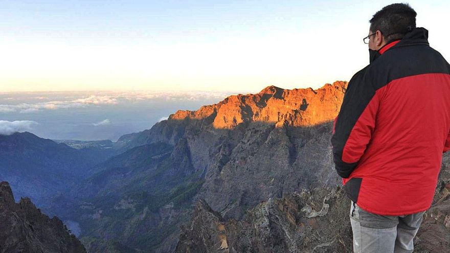 Javier Díaz, en las cumbres de La Palma.