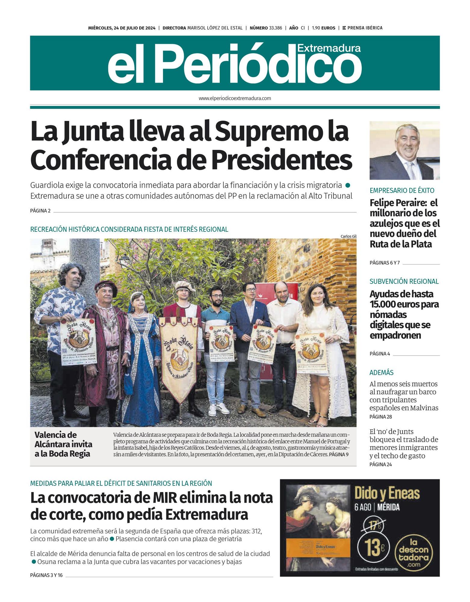 Las Portadas De Los Peridicos De Hoy Martes 24 De Julio Periódico Hoy