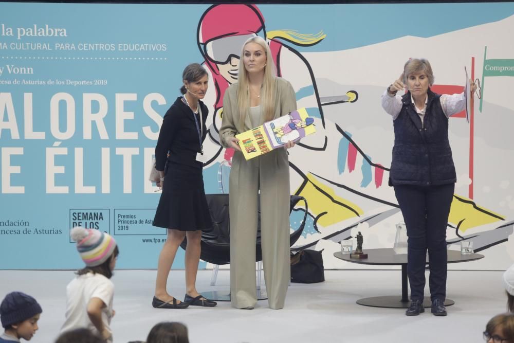 Premios Princesa de Asturias: Encuentro de Lindsey Vonn con estudiantes en Avilés