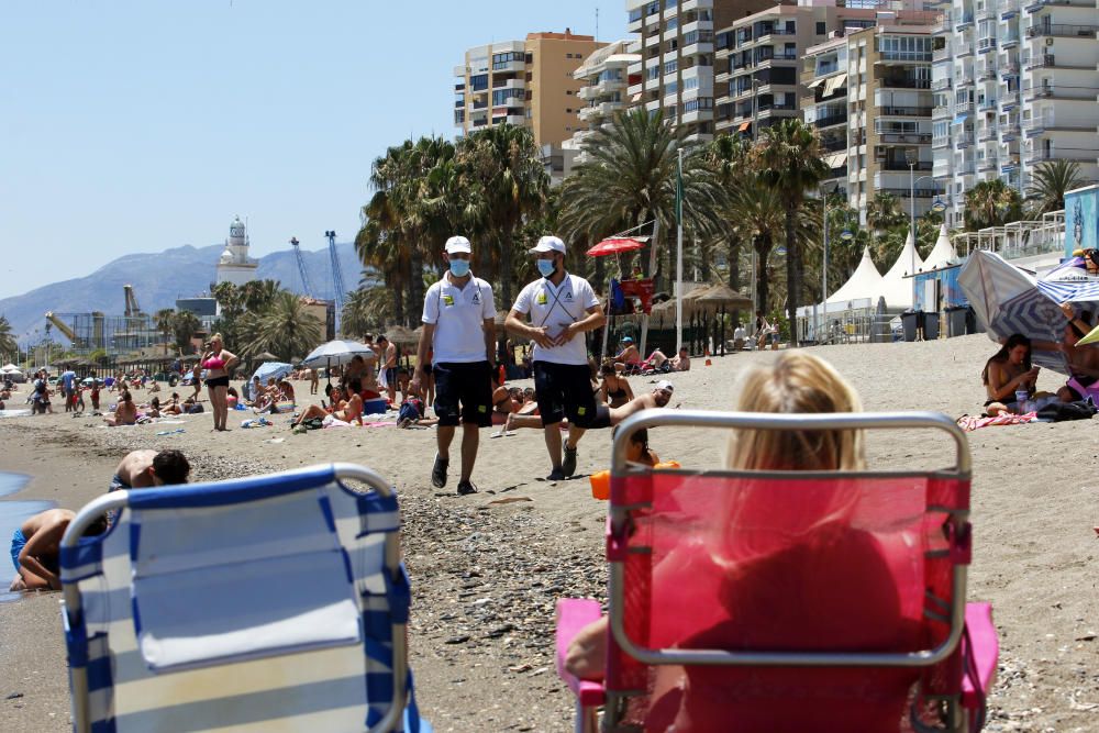 Las playas de Málaga, controladas por los vigilantes