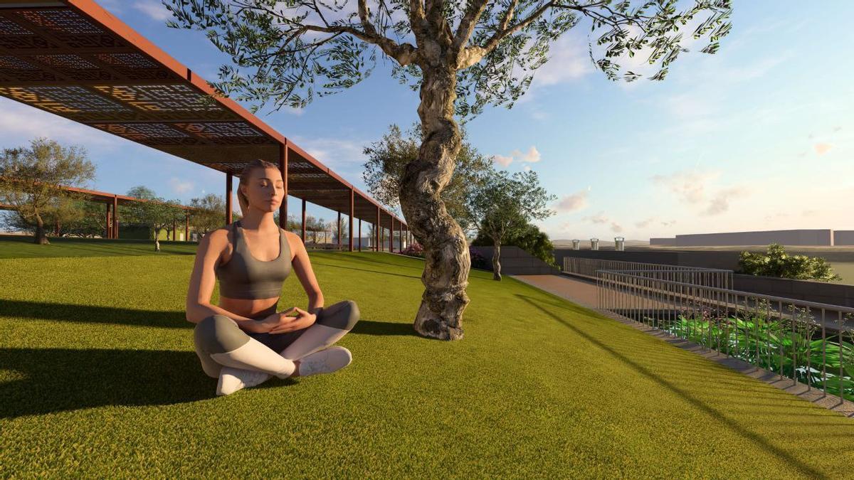 Recreación de la pradera con la que contará el futuro Balcón del Guadalquivir.