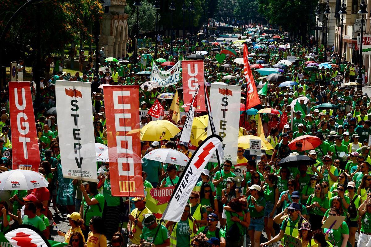 La manifestación de docentes de este martes 2 de junio, en imágenes