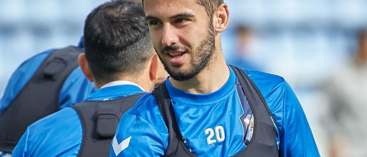 Andrés Martín, durante un entrenamiento del CD Tenerife.