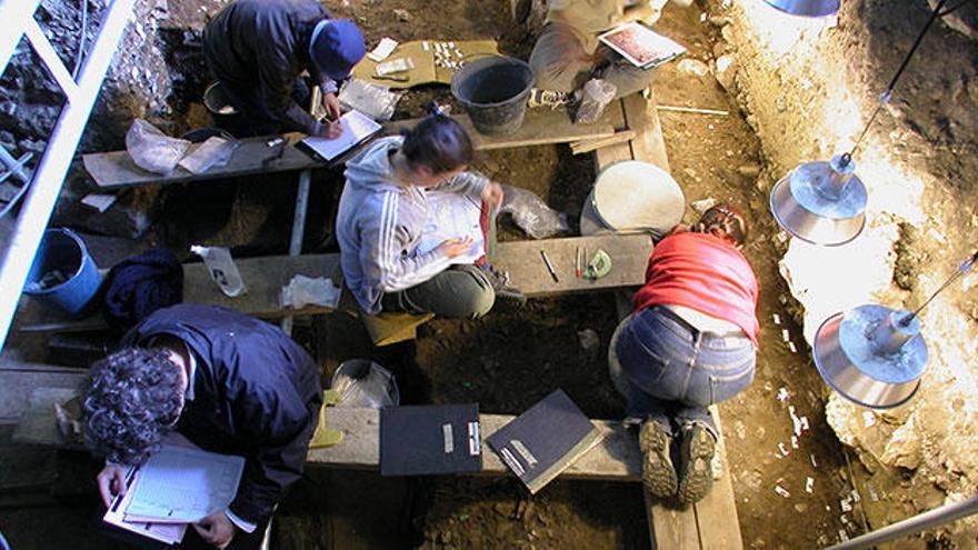 Yacimiento en la cueva de El Mirón