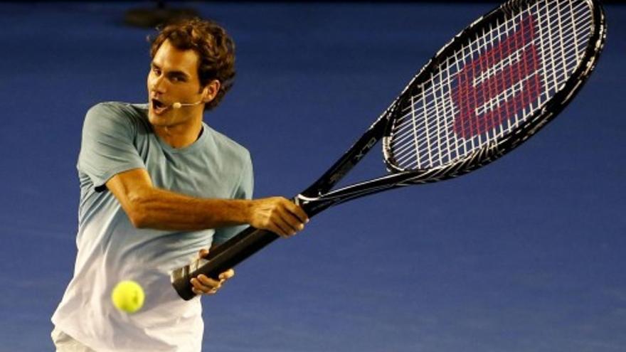 Federer se divierte en Melbourne