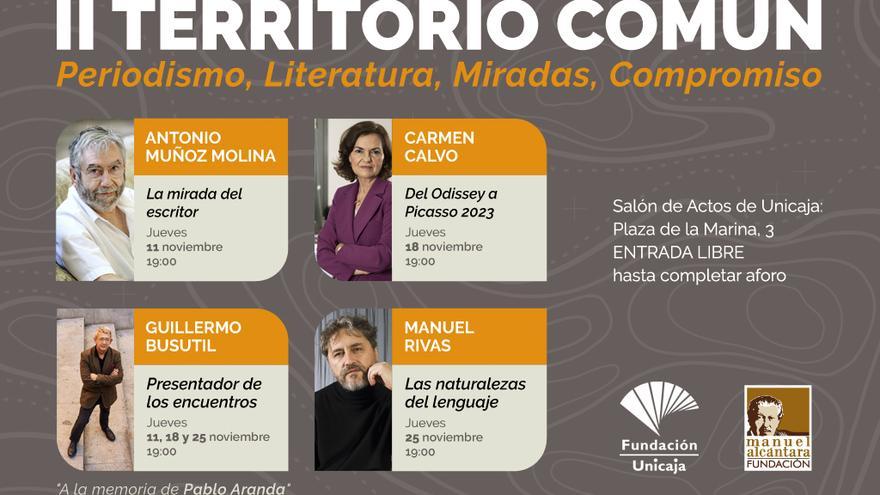 Carmen Calvo, Muñoz Molina y Manuel Rivas, protagonistas de «Territorio común»