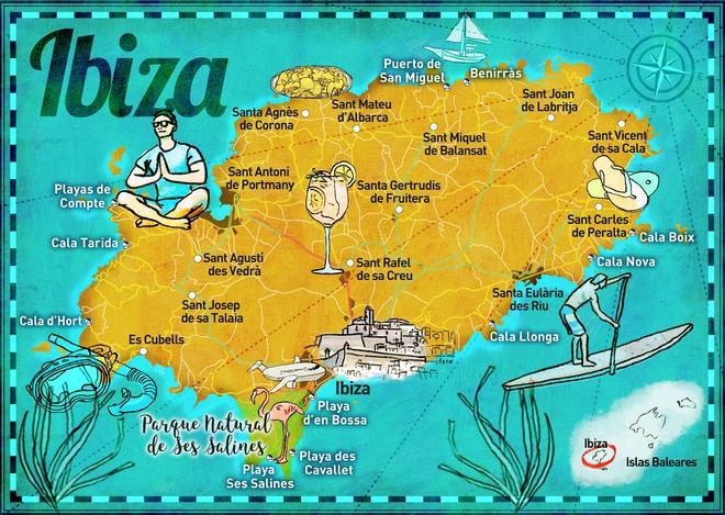 Mapa Ibiza, Ibiza