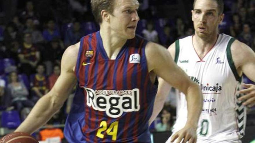 Imagen del partido de este domingo entre el Barcelona y el Unicaja