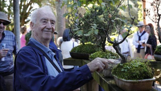 Rolf Beyebach, hace unos años, en el Museo Evaristo Valle, con sus bonsáis. | MARCOS LEÓN