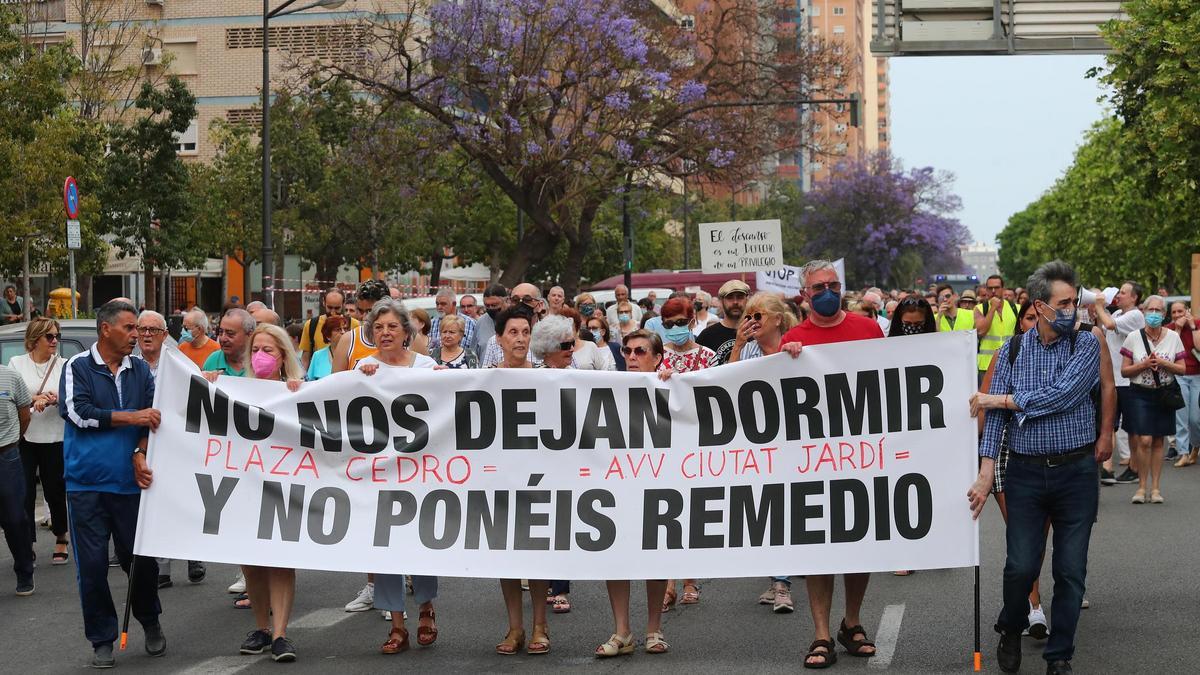 Foto de archivo de la manifestación contra el ruido celebrada en el verano de 2022.