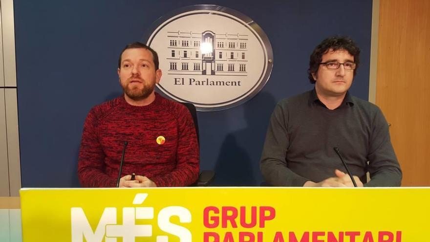 David Abril y Antoni Reus, diputados de Més en el Parlament.