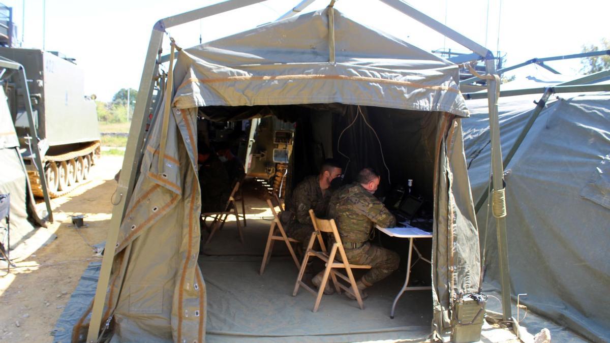 Militares de la BRI X durante el ejercicio.