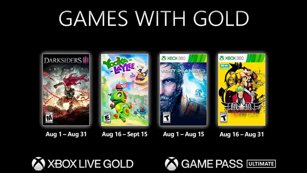 Darksiders III y Lost Planet 3 destacan entre los Games with Gold de agosto de 2021.