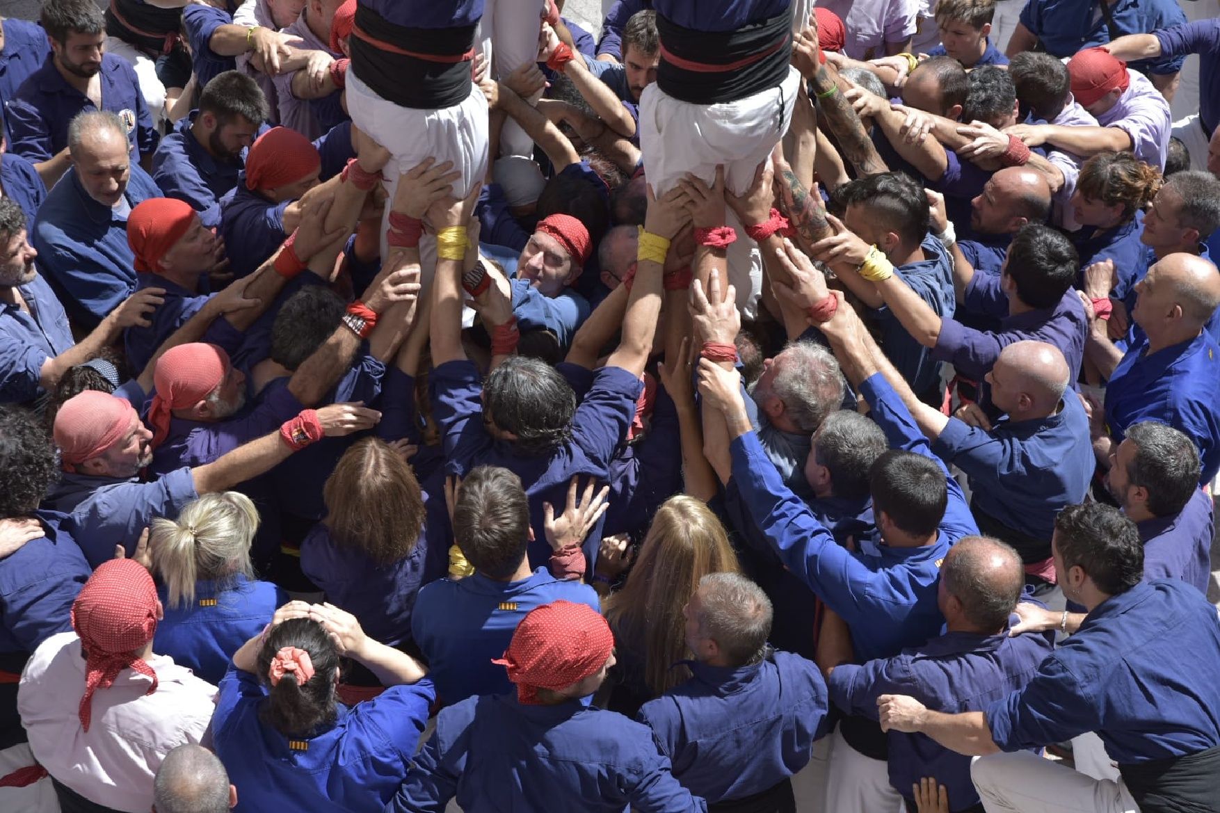 Els Castellers de Berga descarreguen el primer 5 de 7 de la temporada