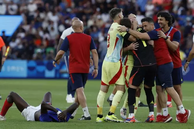 La final de fútbol en los Juegos Olímpicos entre Francia y España, en imágenes