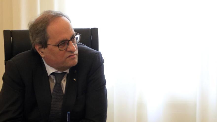 Quim Torra, en un despatx del Palau de Pedralbes