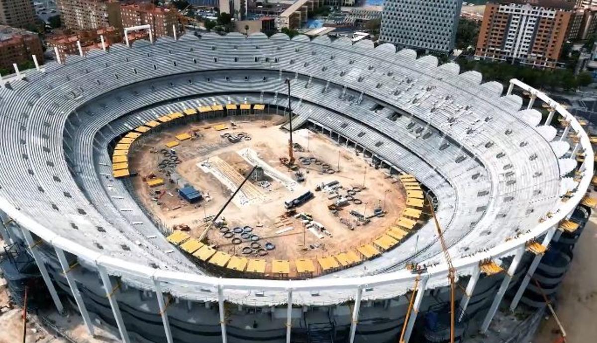 Panorámica del estado de las obras del Nou Mestalla