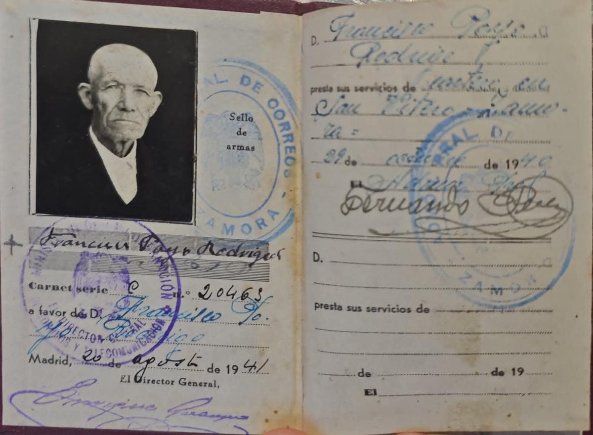 Nombramiento en 1941 de Francisco Poyo como cartero de San Vitero