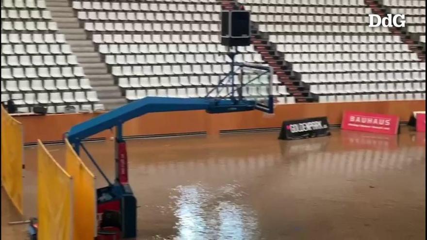 Vídeo: El desbordament del Ter inunda el pavelló de Fontajau