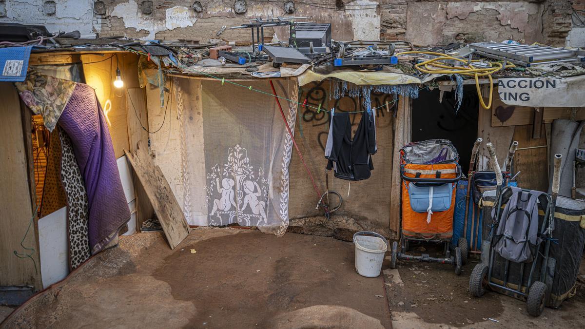 Barracas en el barrio de Vallcarca, en Barcelona.