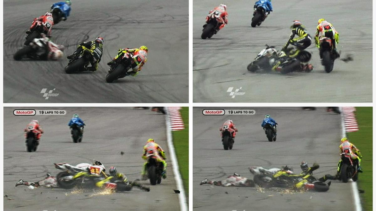 Secuencia del accidente mortal de Marco Simoncelli.