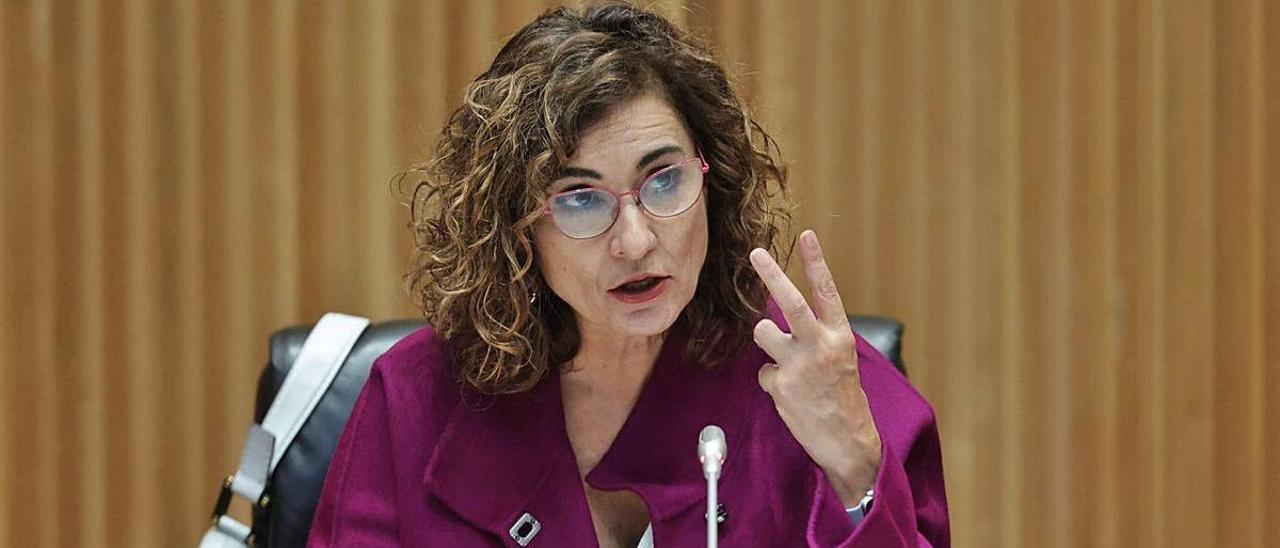 La ministra de Hacienda, María Jesús Montero, el pasado miércoles, durante la presentación del proyecto de Presupuestos Generales del Estado para 2021. | E. P.