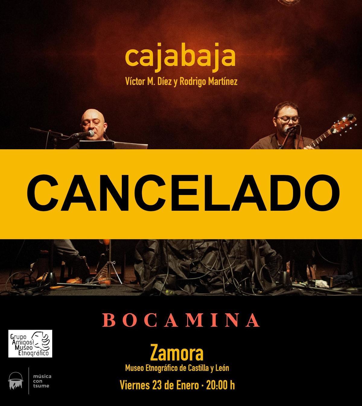 Cancelado el concierto de Cajabaja
