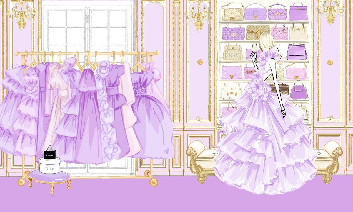 El violeta pastel es el color de las casas señoriales.