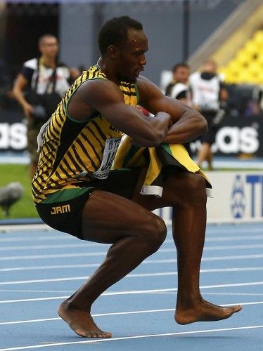 El jamaicano Usain Bolt ha ganado su tercera medalla de oro en estos Mundiales en el relevo 4x100.