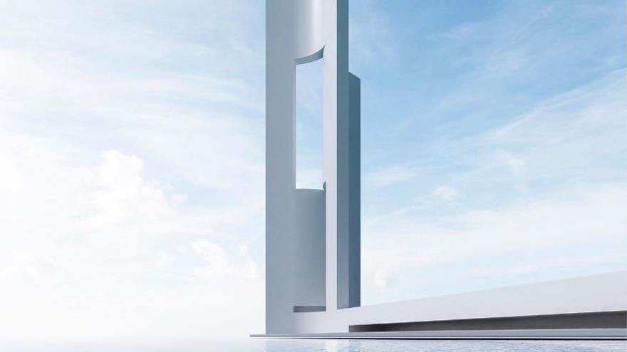 Representación virtual de la Torre Eólica que impulsa Fran Silvestre Arquitectos.