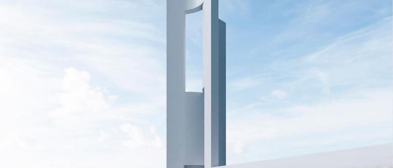 Representació virtual de la Torre Eòlica que impulsa Fran Silvestre Arquitectos.