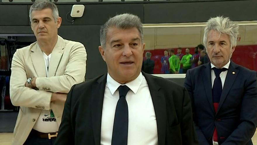 El discurso de Laporta al equipo de balonmano: "Os tenéis que dejar la vida en esta final"