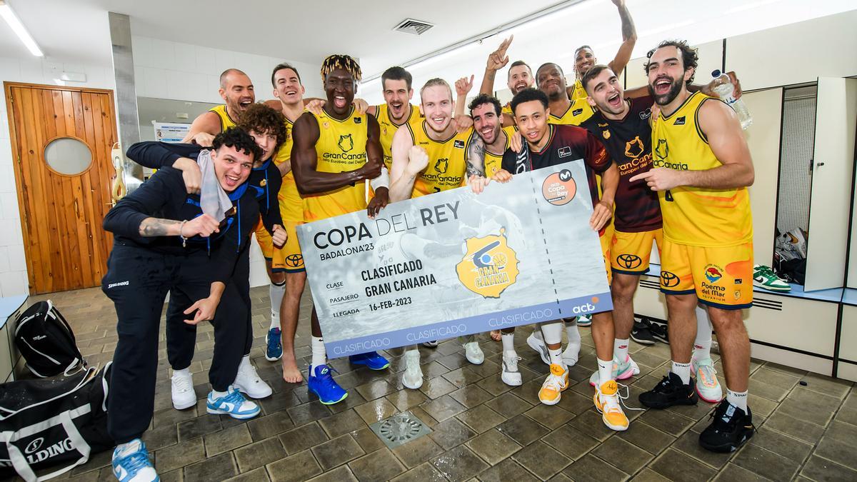 El CB Gran Canaria festeja su regreso a la Copa tras vencer al Joventut