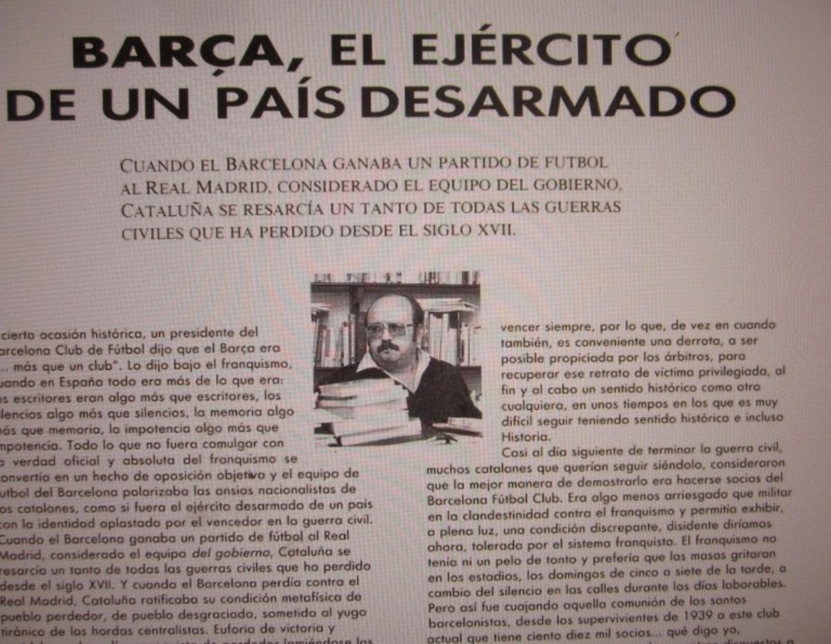 Recote de la revista Catalonia en 1978 con las palabras de Vázquez Montalbán