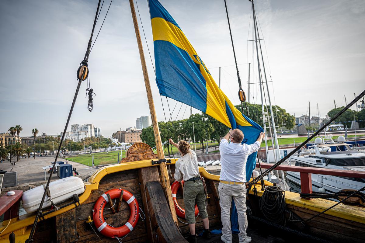 El Götheborg de Suecia, el velero más grande del mundo, recala en Barcelona