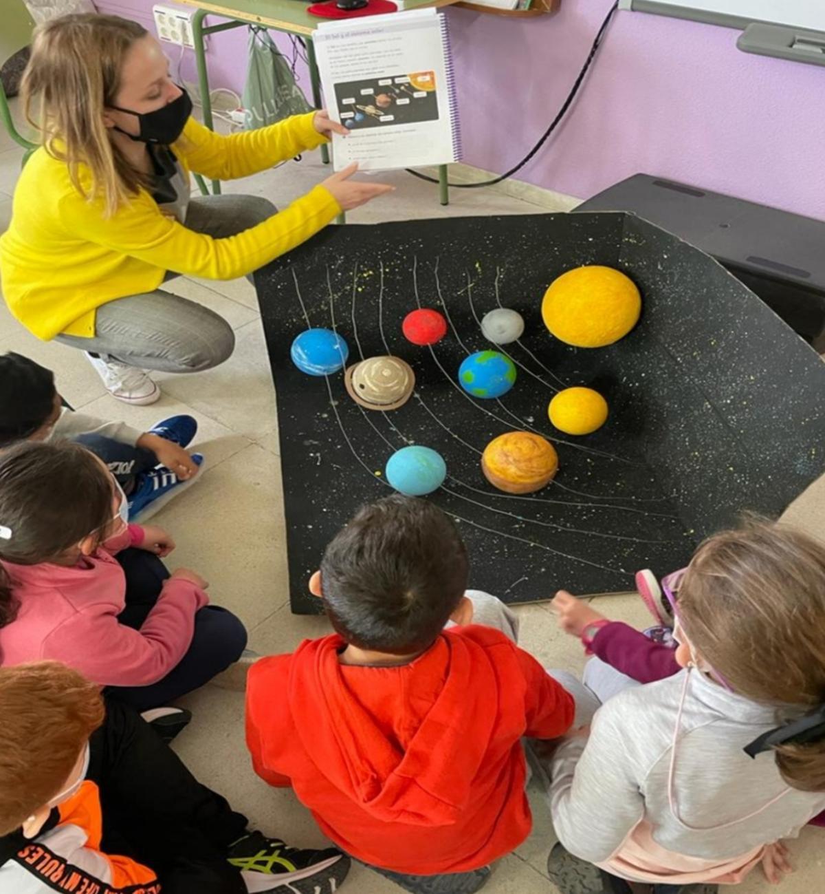 Verónica Calvo, en clase.