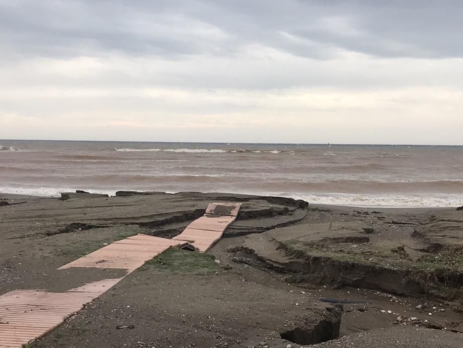 La tormenta ha ocasinado daños en La Malagueta.