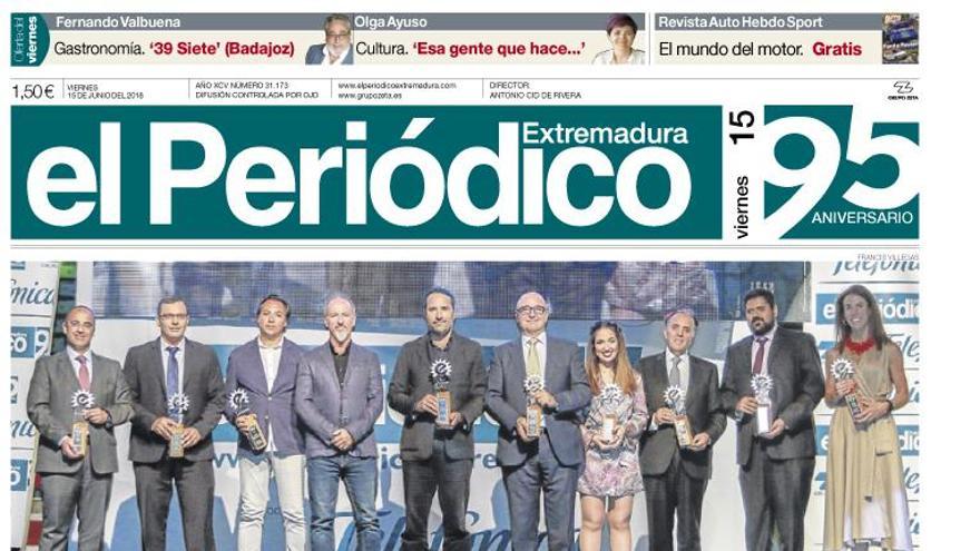 Esta es la portada de EL PERIÓDICO EXTREMADURA correspondiente al día 15 de junio del 2018