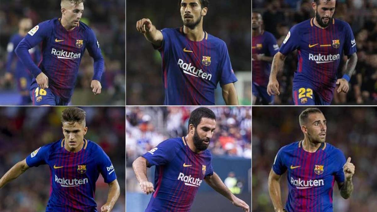 Seis jugadores del FC Barcelona en la rampa de salida