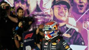 Max Verstappen celebra su triunfo en Bahrein.