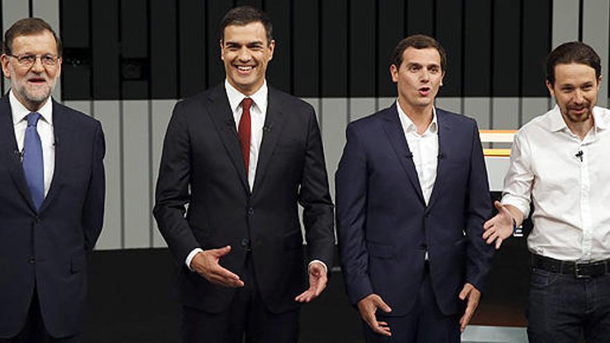 Mariano Rajoy, Pedro Sánchez, Albert Rivera y Pablo Iglesias.